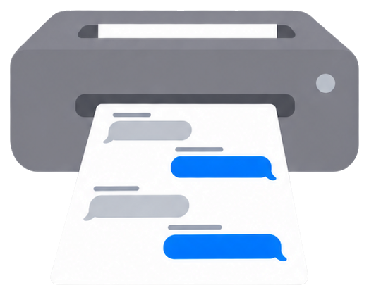 A printer printing a chat conversation